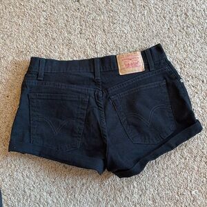 Levi’s black cotton denim shorts